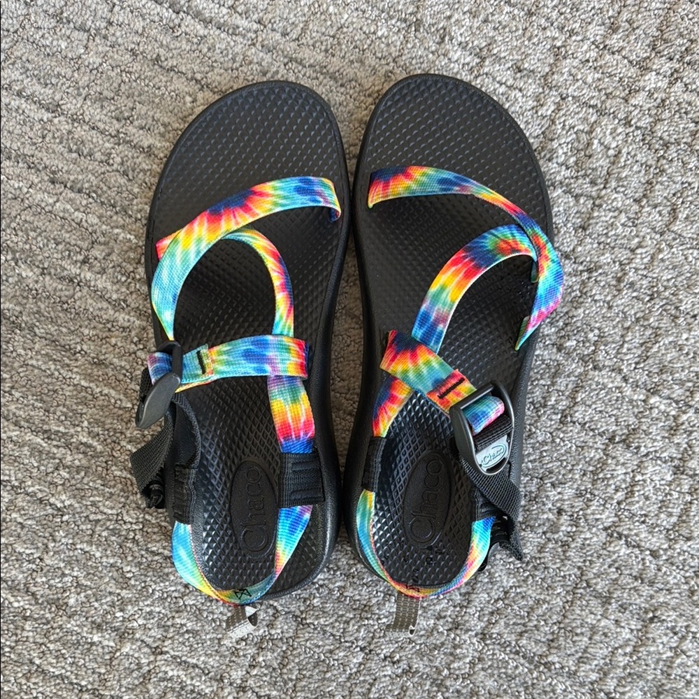 Chaco Z EcoTread Tie-Dye Rainbow Sandals Size 6 Big Kids Size = 7.5 Women’s